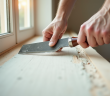Application d'enduit sur les joints de placo avec couteau à tapisser