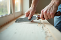 Application d'enduit sur les joints de placo avec couteau à tapisser