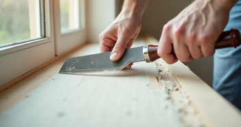 Application d'enduit sur les joints de placo avec couteau à tapisser