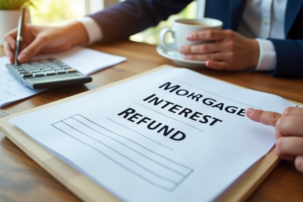 Main professionnelle tenant un dossier de remboursement immobilier