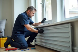Volets roulants en cours de réparation par un professionnel compétent